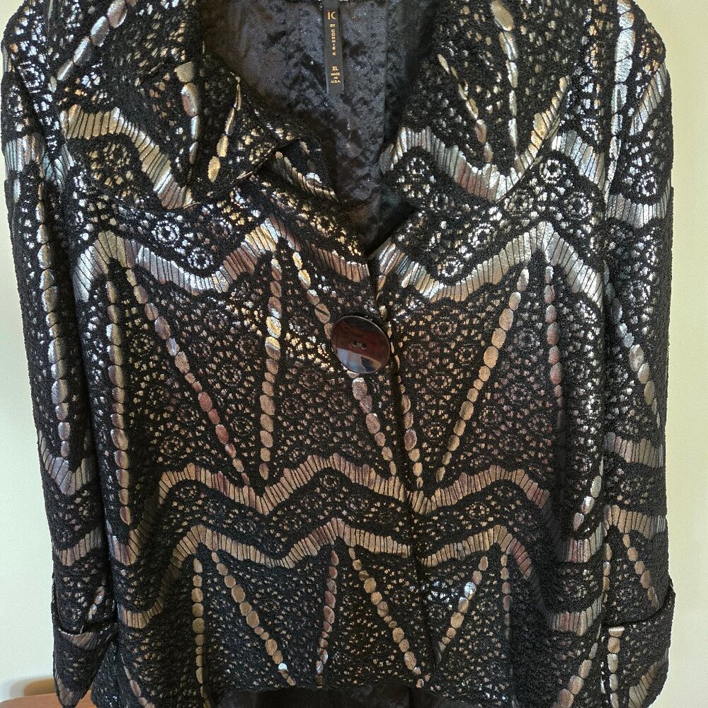 Striking Silver and Black Party Jacket from IC Collection!